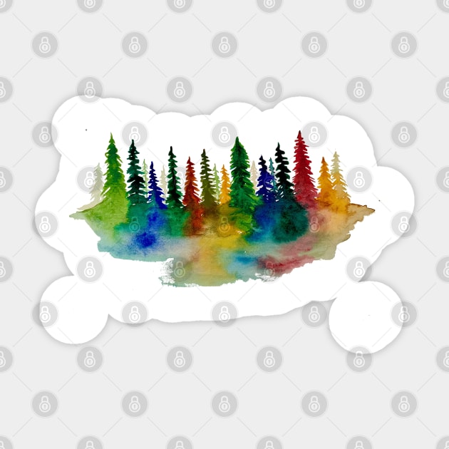 Rainbow forest Sticker by Whettpaint